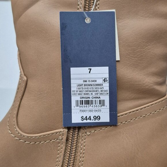 Women's Universal Threads Western Sommer Boot Light Brown Size 7 - NWoB - Picture 15 of 15